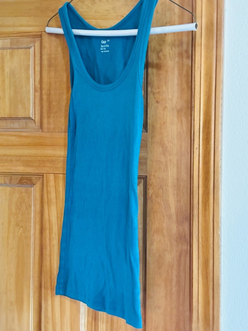 GAP Teal Ribbed Racerback Tank - Picture 2 of 6
